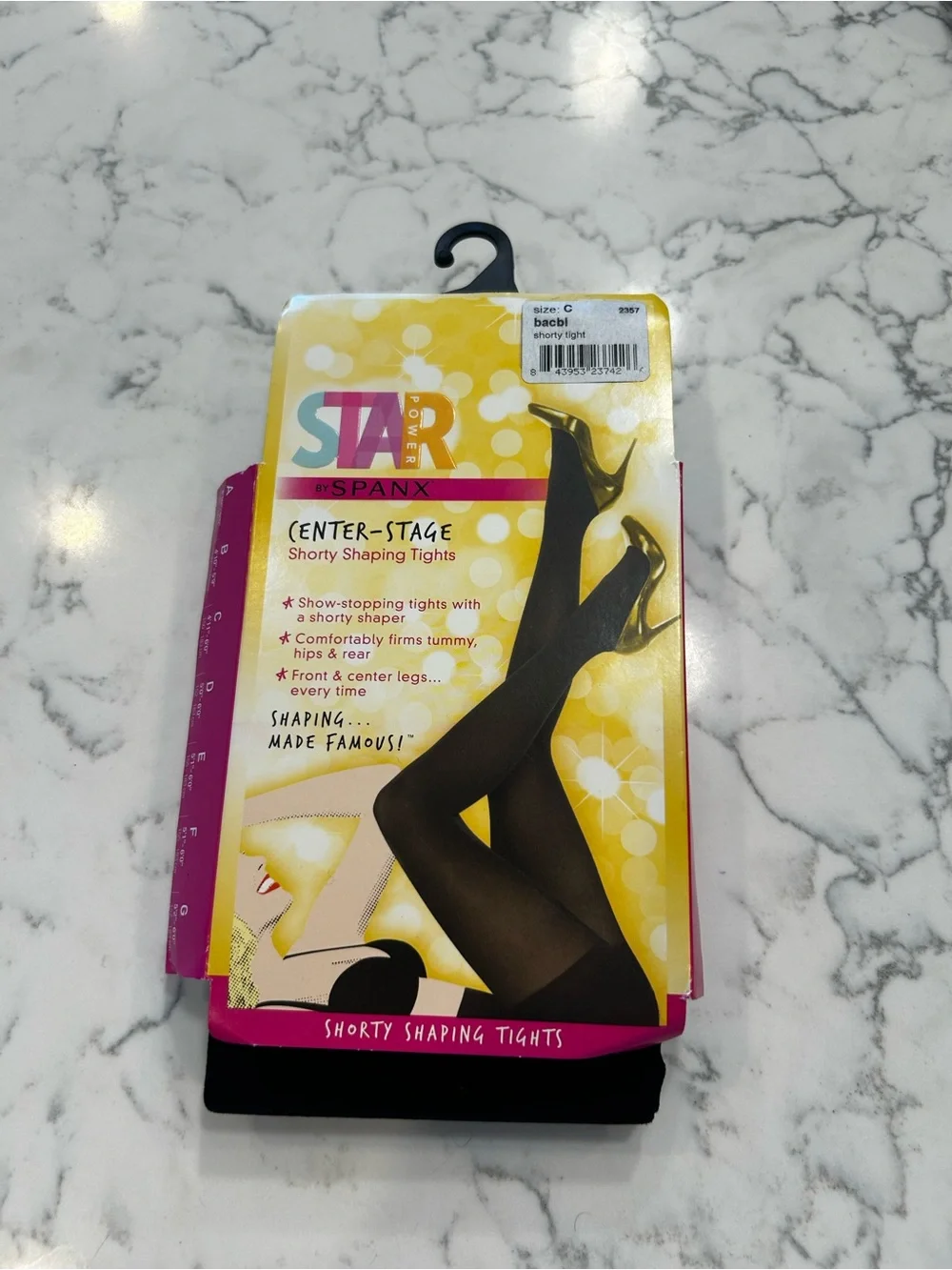 NWT Spanx Star Power Black Shorty Shaping Tights Size C